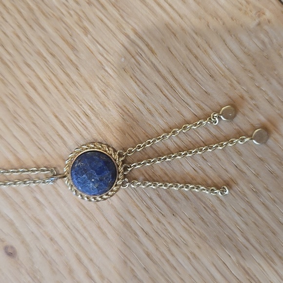 Sezane Necklace, Blue Stone Pendant With Drops - Picture 6 of 17